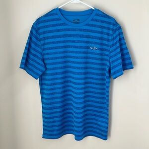 CHAMPION C9 Short Sleeve Blue Striped Athletic Shirt